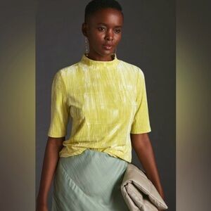 Pilcro Lemon Yellow Short Sleeve Top